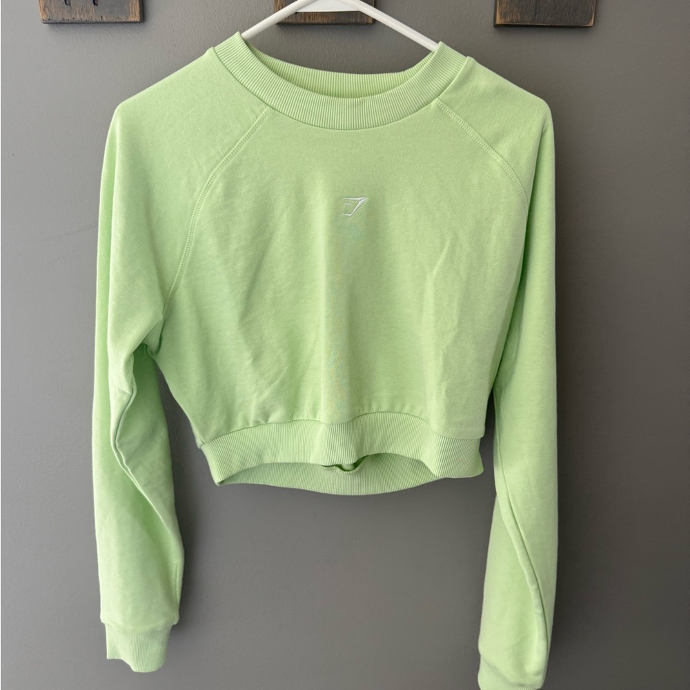 Women's Green Cropped Sweatshirt